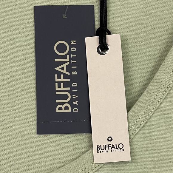 Buffalo David Bitton Babydoll Top Womens Large Green Peplum Tank MSRP $39 - Picture 10 of 14